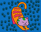 Desenho Gato vadio pintado por manuelaa