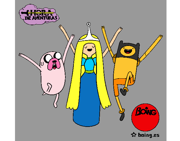Desenho Jake, Princesa Bubblegum e Finn pintado por tabajara