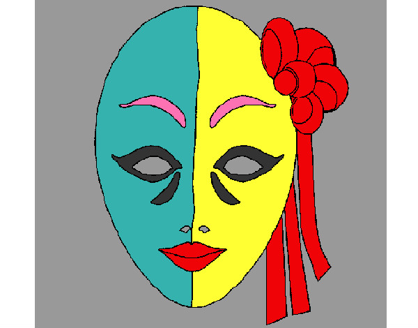 Desenho Máscara italiana pintado por tabajara