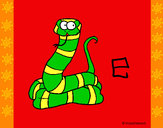 Desenho Serpente 2a pintado por abreumaria