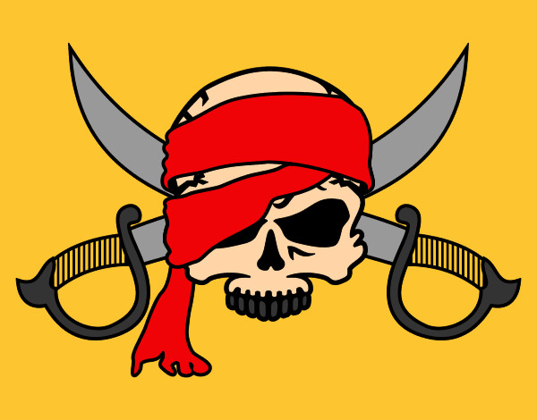 Desenho Símbolo pirata pintado por abraao