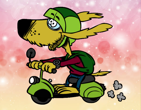 Desenho Cão motociclista pintado por FabiK