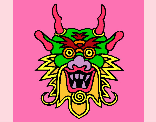 Desenho Cara de dragão pintado por sandy19872