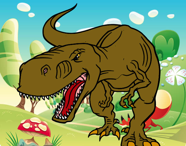 Desenho Dinossauro aborrecido pintado por Guilerme2