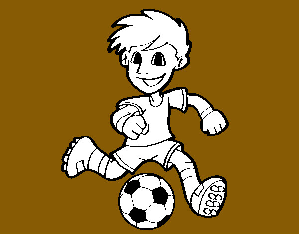 Desenho Jogador de futebol com bola pintado por Zerima