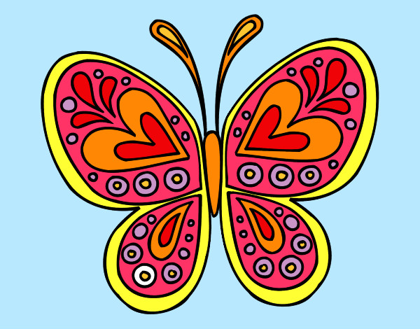 Desenho Mandala borboleta pintado por sandy1987