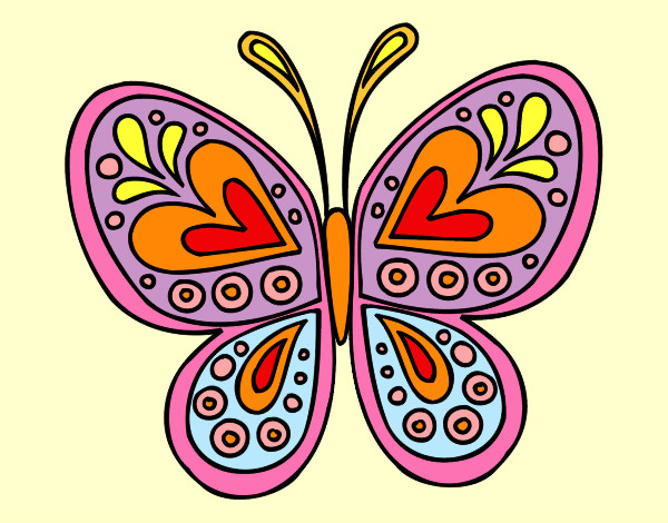 Desenho Mandala borboleta pintado por sandy19872