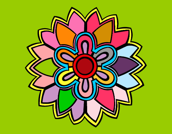 Desenho Mandala em forma flor weiss pintado por sandy19872