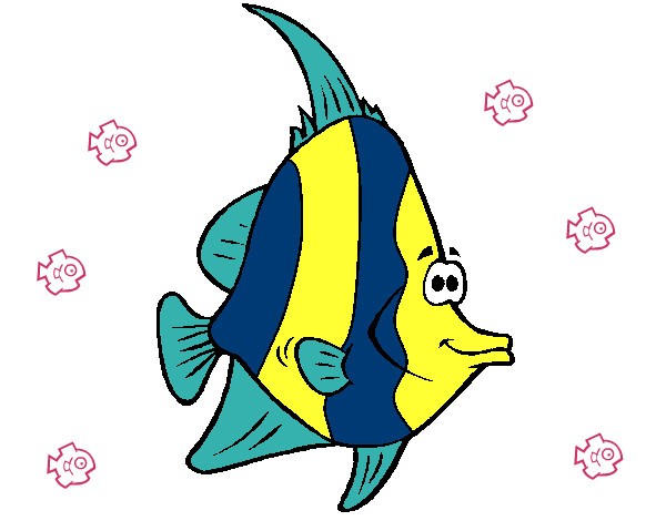 Desenho de Peixe tropical pintado e colorido por Sofi-sofia o dia 14 de