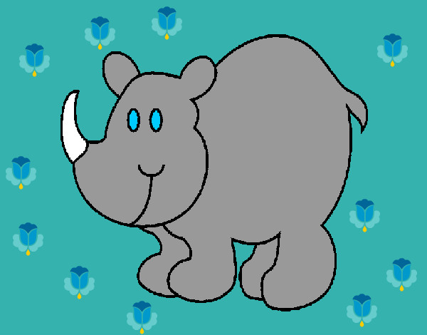 Desenho Rinoceronte pintado por oiiiiiiii