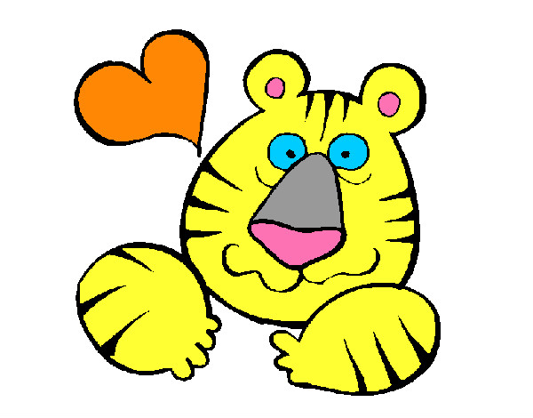 Desenho Tigre louco de amor pintado por Syanny