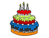 Desenho Torta de Aniversário pintado por joijean