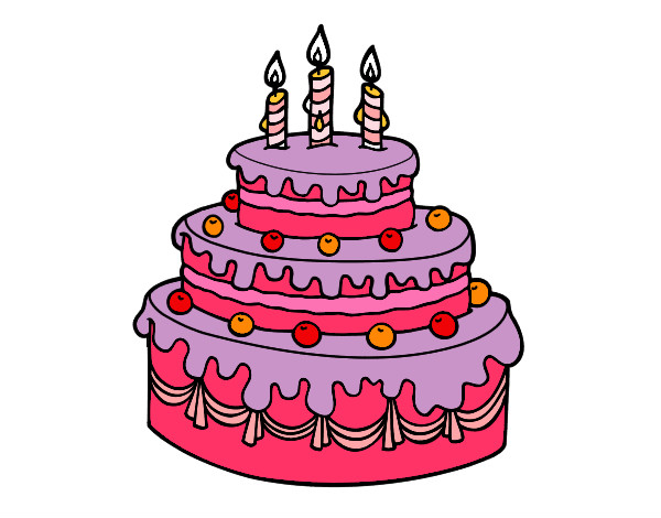 Desenho Torta de Aniversário pintado por Regiene