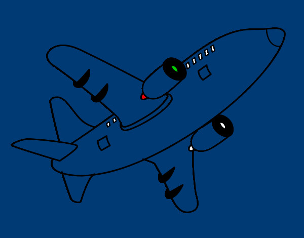 Desenho Avião a voar pintado por kleidd