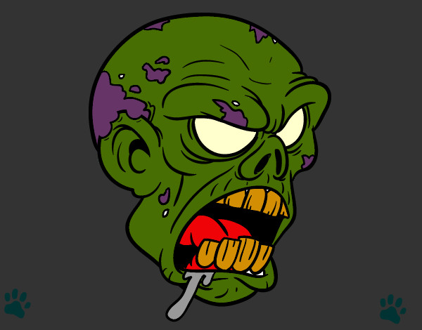Desenho Cabeça de zombie pintado por ViD4LoK4