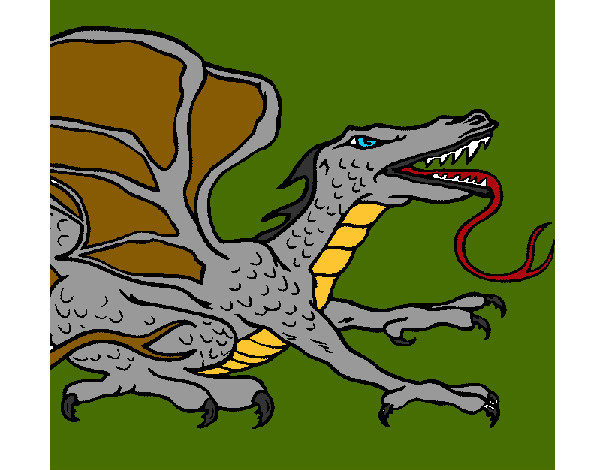 Desenho Dragão réptil pintado por clarab