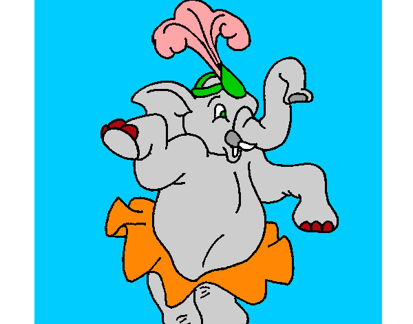 Desenho Elefante a dançar pintado por clarab