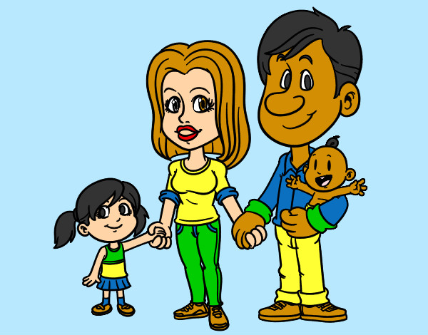 Desenho Família feliz pintado por larisa 