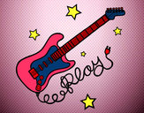 Desenho Guitarra e estrelas pintado por lorenapu