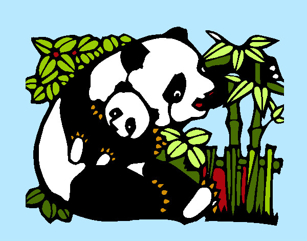 Desenho Mamã panda pintado por clarab