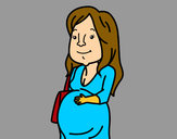 Desenho Mulher grávida pintado por larisa 