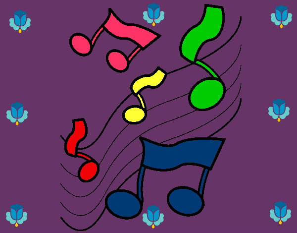 Desenho Notas na escala musical pintado por lorenapu