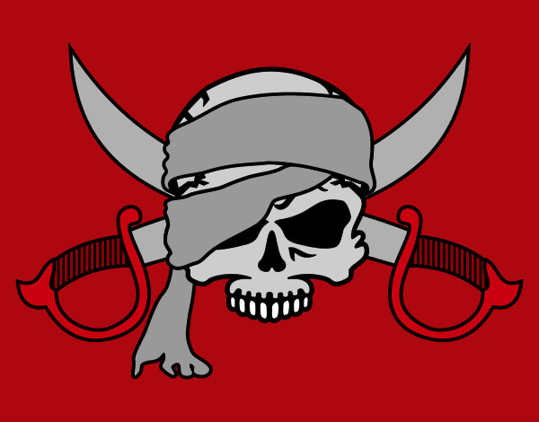 Desenho Símbolo pirata pintado por anady