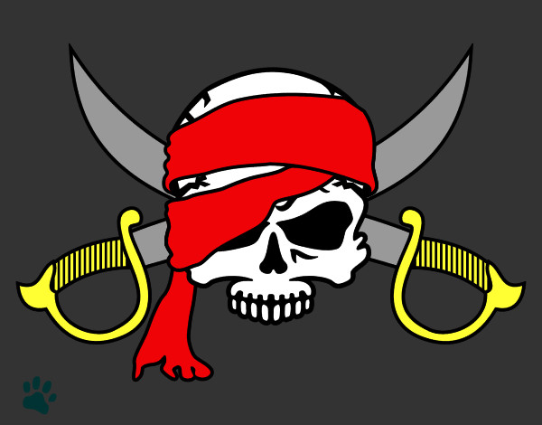 Desenho Símbolo pirata pintado por ViD4LoK4