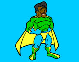 Desenho Super-herói musculoso pintado por larisa 