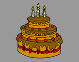 Desenho Torta de Aniversário pintado por larisa 