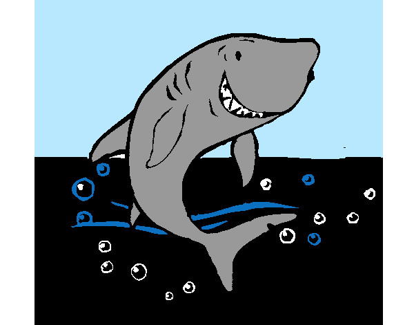 Desenho Tubarão pintado por clarab