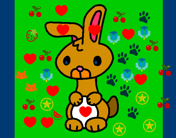 Desenho Art o coelho pintado por Clarinha2