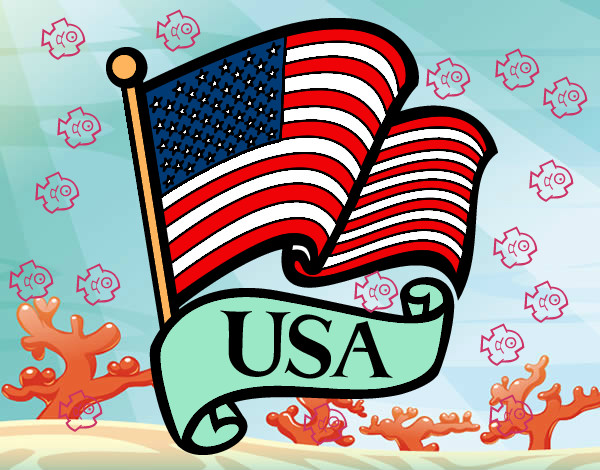 Desenho Bandeira dos Estados Unidos pintado por juul