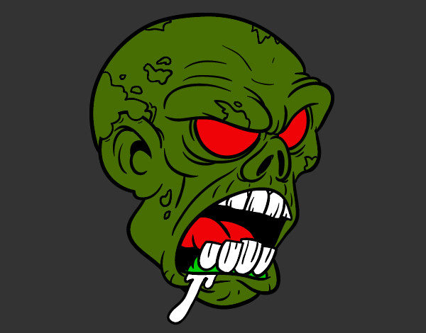 Desenho Cabeça de zombie pintado por zanollo