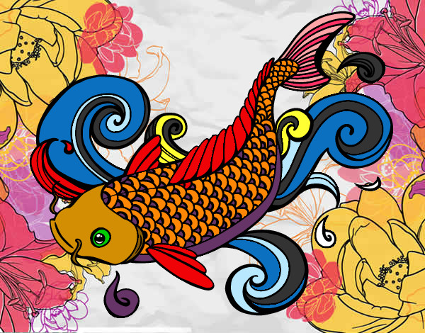 Desenho Carpa chinesa pintado por larisse