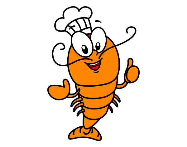 Desenho Chef lagosta pintado por Brayner