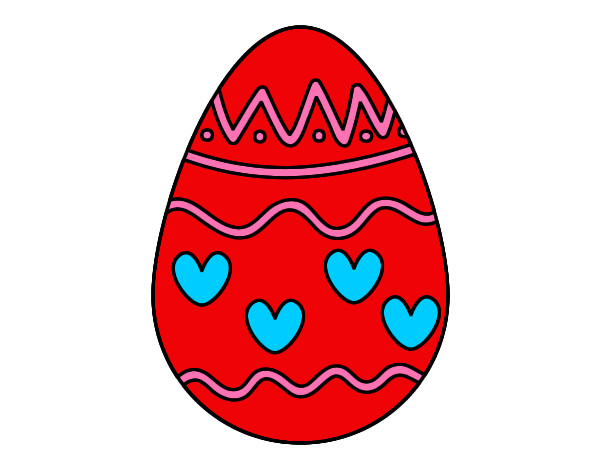 Desenho Ovo com corações pintado por thayn