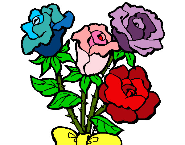 Desenho Ramo de rosas pintado por larisse