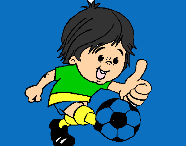 Desenho Rapaz a jogar futebol pintado por larisa 