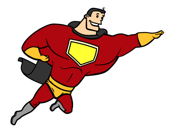 Desenho Super herói enorme pintado por Anacanali