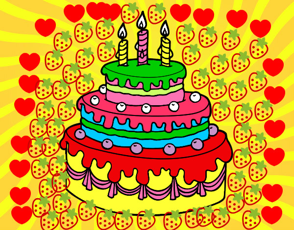Desenho Torta de Aniversário pintado por thayn
