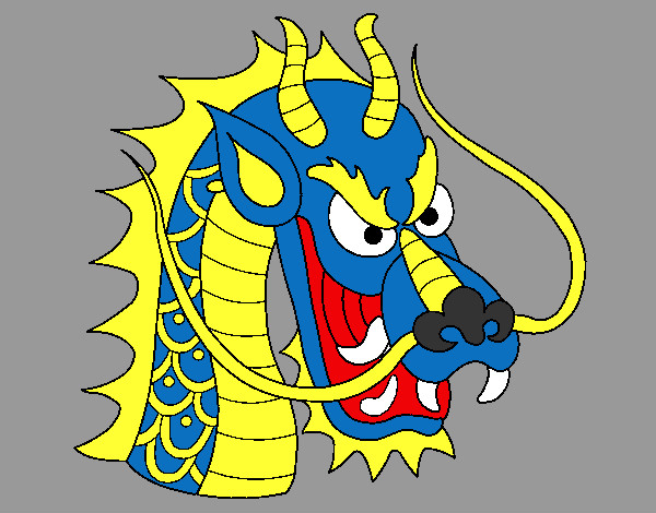 Desenho Cabeça de dragão pintado por zanollo