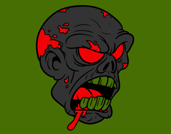Desenho Cabeça de zombie pintado por larisa 