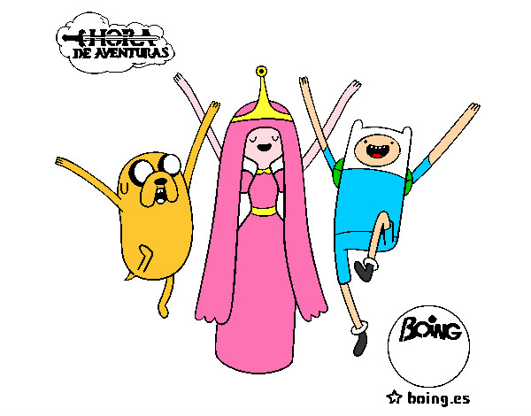 Desenho Jake, Princesa Bubblegum e Finn pintado por pedro20