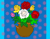 Desenho Jarro de flores pintado por Ninhara