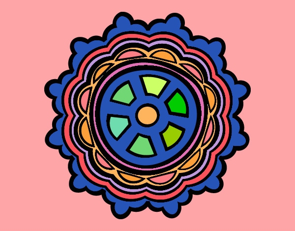 Desenho Mandala em forma de leme pintado por fiva