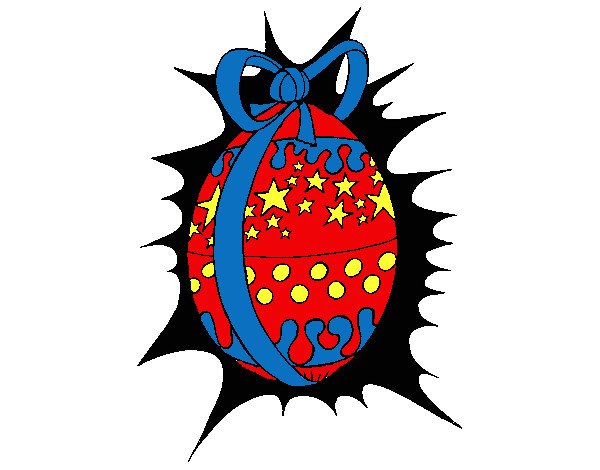 Desenho Ovo de Páscoa brilhante pintado por Apolo