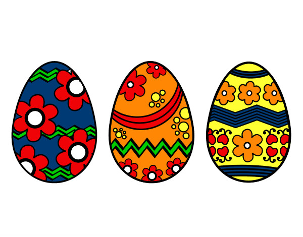 Desenho Três ovos de Páscoa pintado por Apolo
