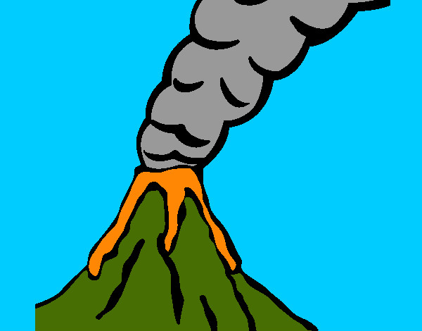 Desenho Vulcão pintado por clarab