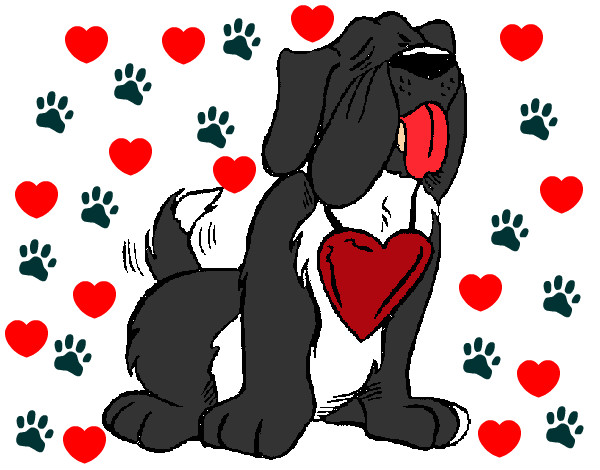 Desenho Cão apaixonado pintado por scheila
